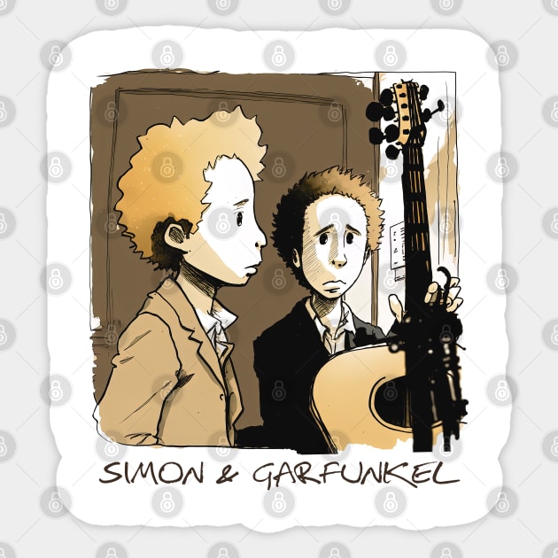 •• Simon & Garfunkel Fan Art •• Sticker by unknown_pleasures